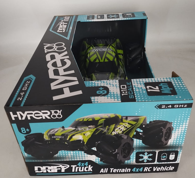 Hyper High-Speed RC Drift Race Truck Rechargeable - 1:10 Scale - 2.4 GHz-GREEN