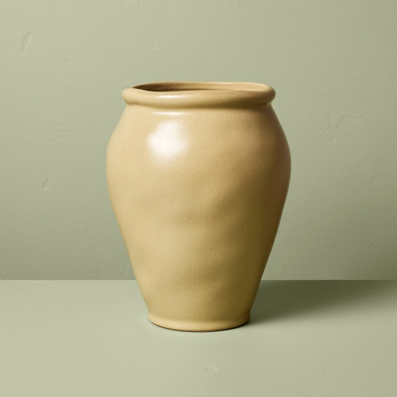 10" Smooth Ceramic Urn Vase Tan - Hearth & Hand with Magnolia