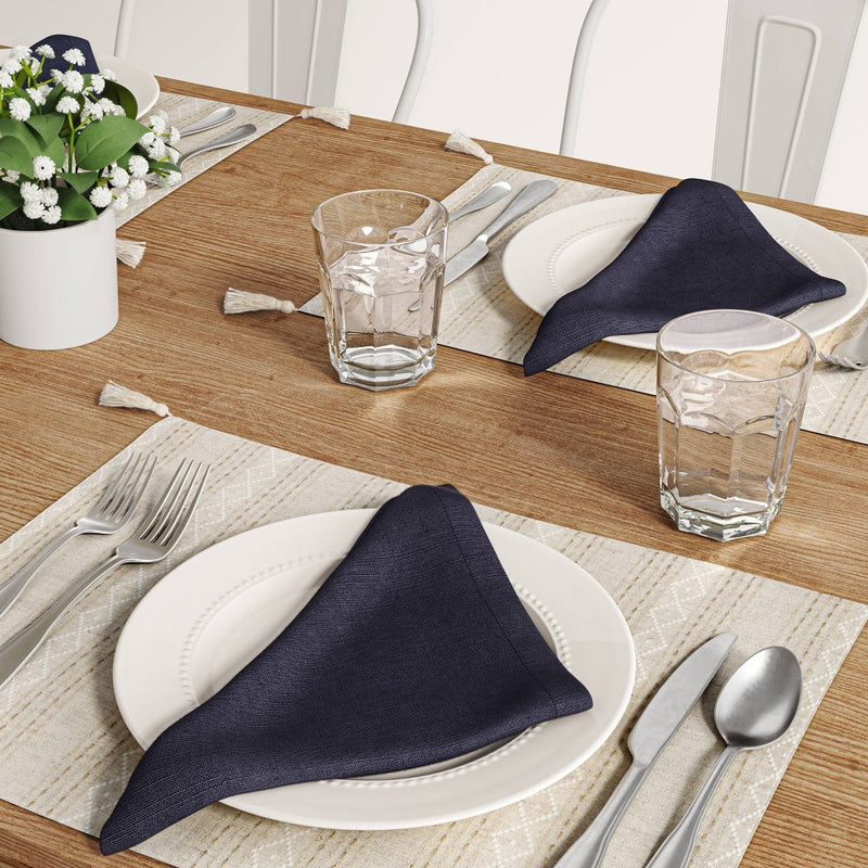 4pk Cotton Easy Care Napkins Dark Blue - Threshold