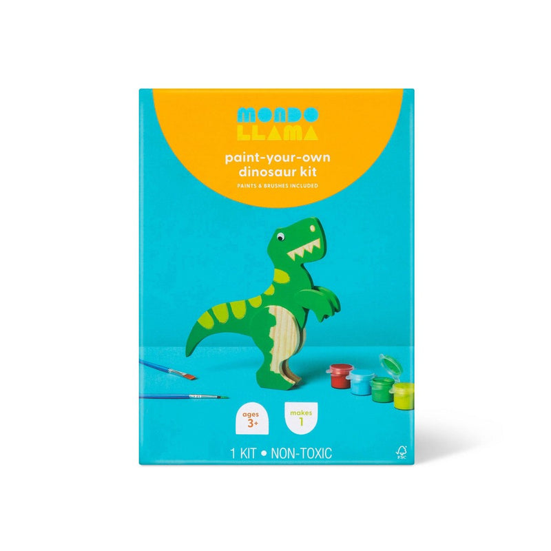 Paint-Your-Own Dinosaur Wood Craft Kit - Mondo Llama
