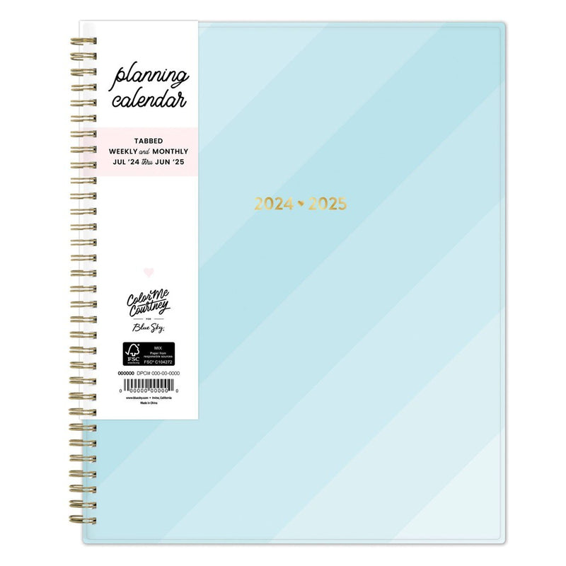Color Me Courtney for Blue Sky 2024-25 Weekly/Monthly Planner 11"x8.5" Stepped Blue