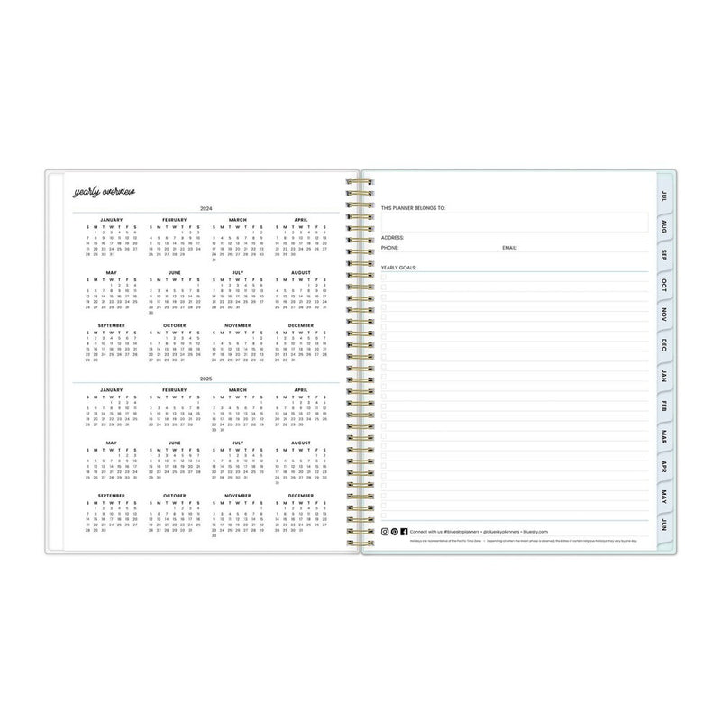 Color Me Courtney for Blue Sky 2024-25 Weekly/Monthly Planner 11"x8.5" Stepped Blue