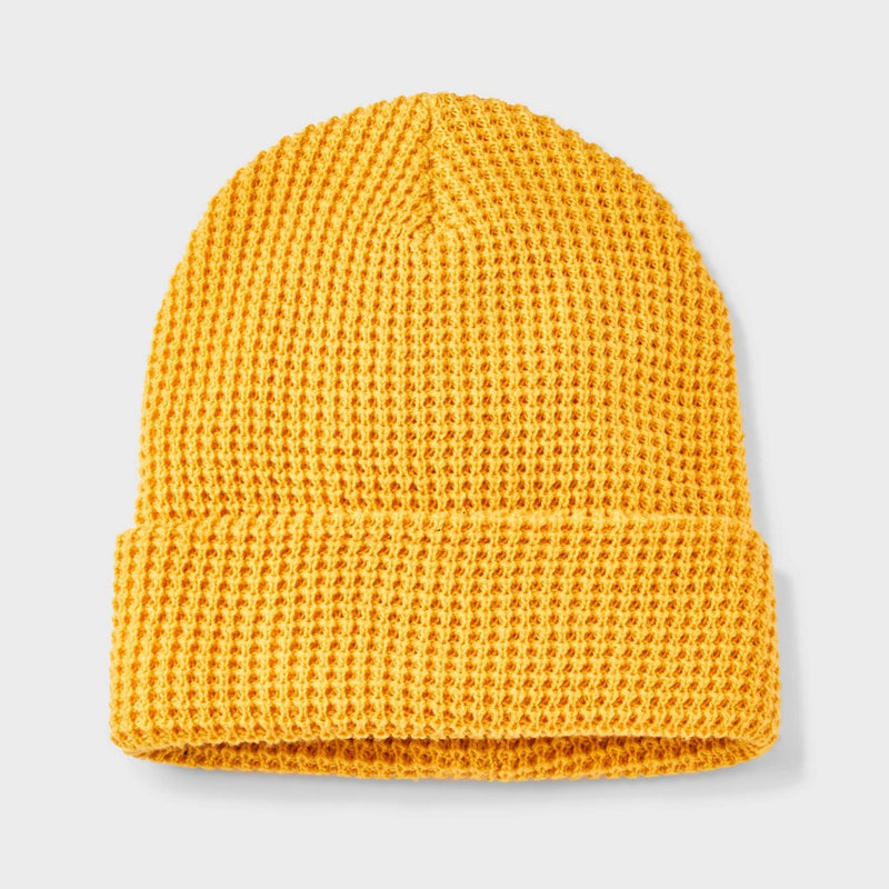 Men's Waffle Knit Value Beanie - Goodfellow & Co Yellow