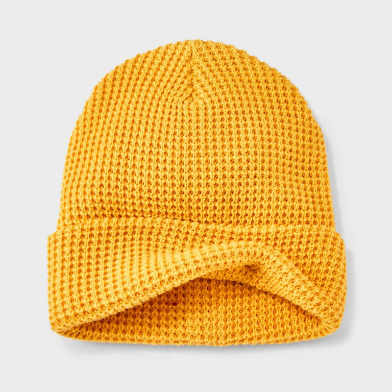 Men's Waffle Knit Value Beanie - Goodfellow & Co Yellow