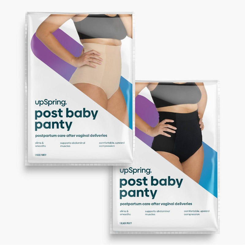 UpSpring Post Baby High Waist Postpartum Recovery Underwear - Black - L/XL