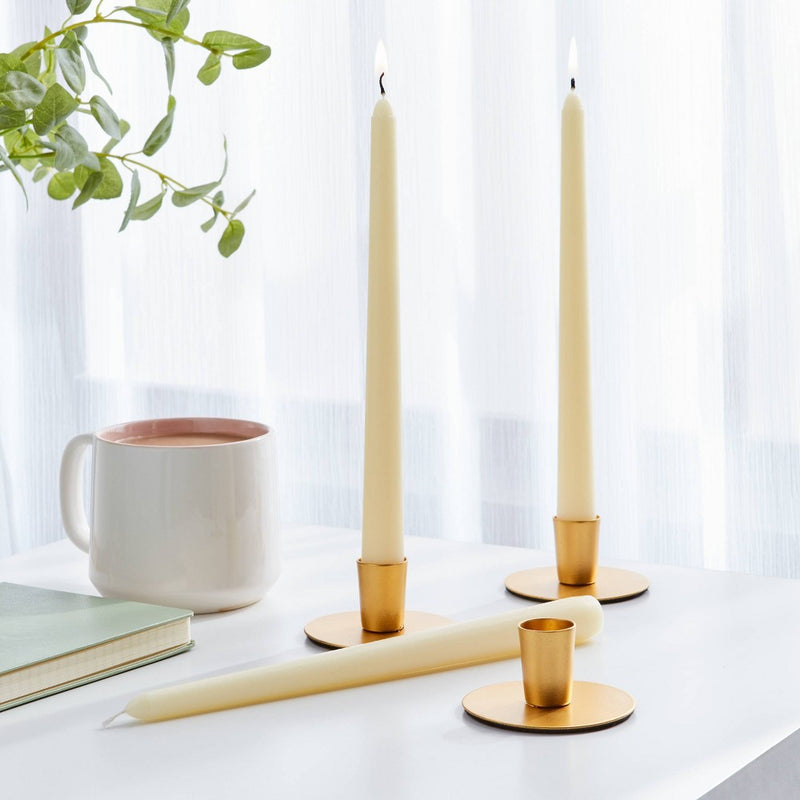 12pk Unscented Taper Candles Cream - Room Essentials: Paraffin Wax, 10.6" Height, 6hr Burn Time