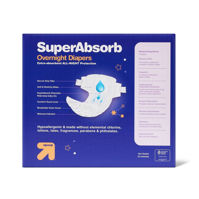 Disposable Overnight Diapers Giant Pack - Size 4 - 58ct - up&up (Color or Pattern May Vary)