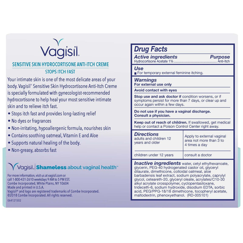 Vagisil Sensitive Skin Formula with Oatmeal Anti-Itch Creme - 1 oz