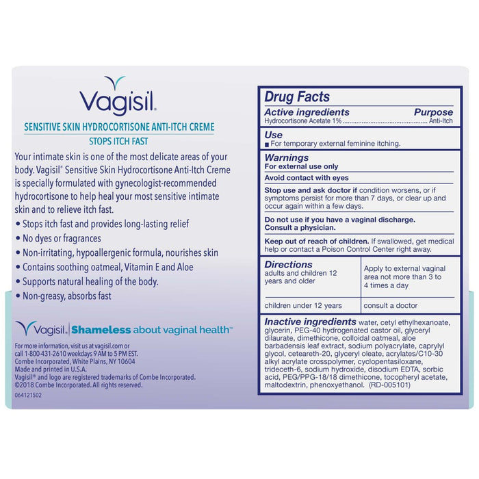 Vagisil Sensitive Skin Formula with Oatmeal Anti-Itch Creme - 1 oz