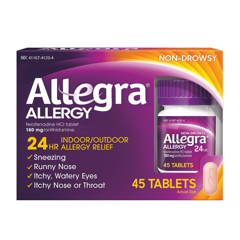 Allegra 24 Hour Allergy Relief, 45 Ct, Long-Lasting Fast-Acting Antihistamine For Noticeable Relief From Indoor And Outdoor Allergy Symptoms