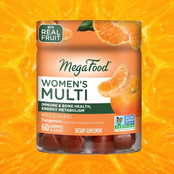 MegaFood Womens Gummy Multivitamin with Vitamin C, Vitamin D, Zinc & Vitamin B12, Vegetarian - 60ct