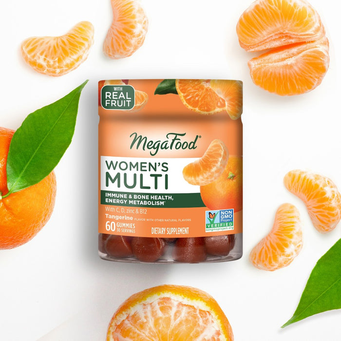 MegaFood Womens Gummy Multivitamin with Vitamin C, Vitamin D, Zinc & Vitamin B12, Vegetarian - 60ct