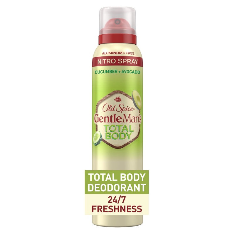 Old Spice Whole Body Deodorant for Men - Total Body Aluminum Free Spray - Cucumber & Avocado - 3.5oz