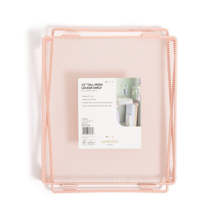 U Brands 12" Mesh Locker Shelf Lucent Dreams Pink