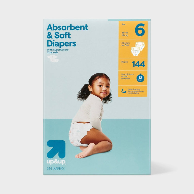 Disposable Diapers Economy Pack - Size 6 - 144ct - up&up (Color or Pattern May Vary)