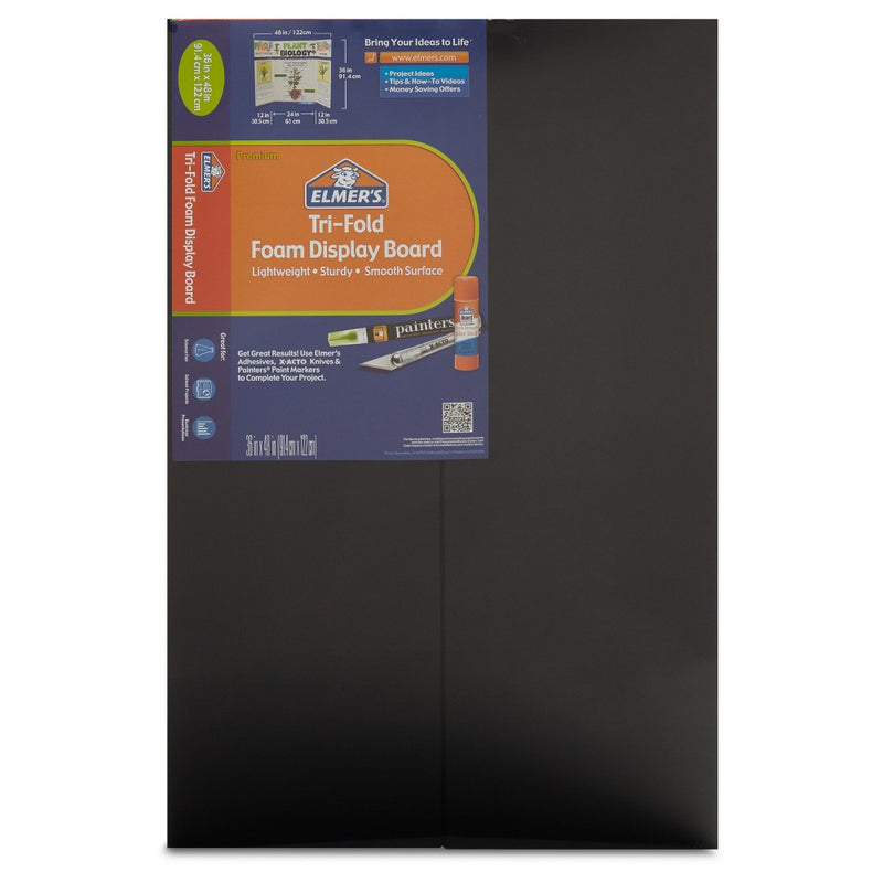 Elmer's 36" x 48" Tri-Fold Foam Presentation Board - Black (LOCAL PICKUP ONLY)