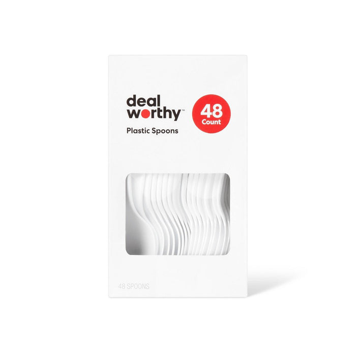 Plastic Spoons - 48ct - Dealworthy