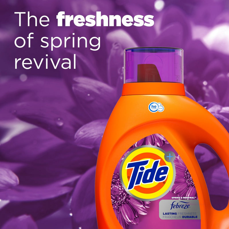 Tide Plus Febreze High Efficiency Liquid Laundry Detergent - Spring & Renewal - 105 fl oz