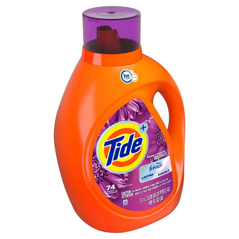 Tide Plus Febreze High Efficiency Liquid Laundry Detergent - Spring & Renewal - 105 fl oz