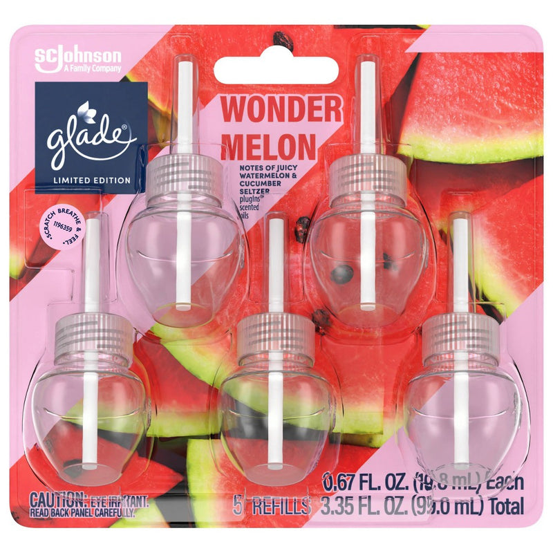 Glade PlugIns Scented Oil Air Freshener Wonder Melon - 3.35 fl oz/5pk