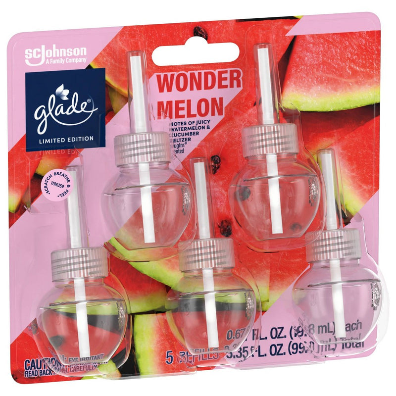 Glade PlugIns Scented Oil Air Freshener Wonder Melon - 3.35 fl oz/5pk