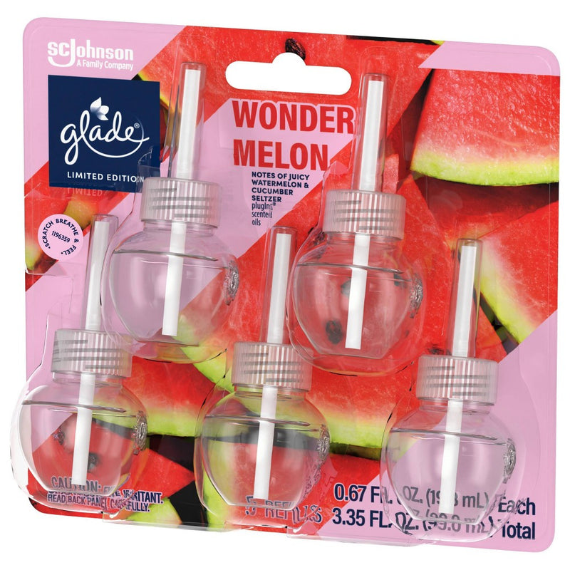 Glade PlugIns Scented Oil Air Freshener Wonder Melon - 3.35 fl oz/5pk