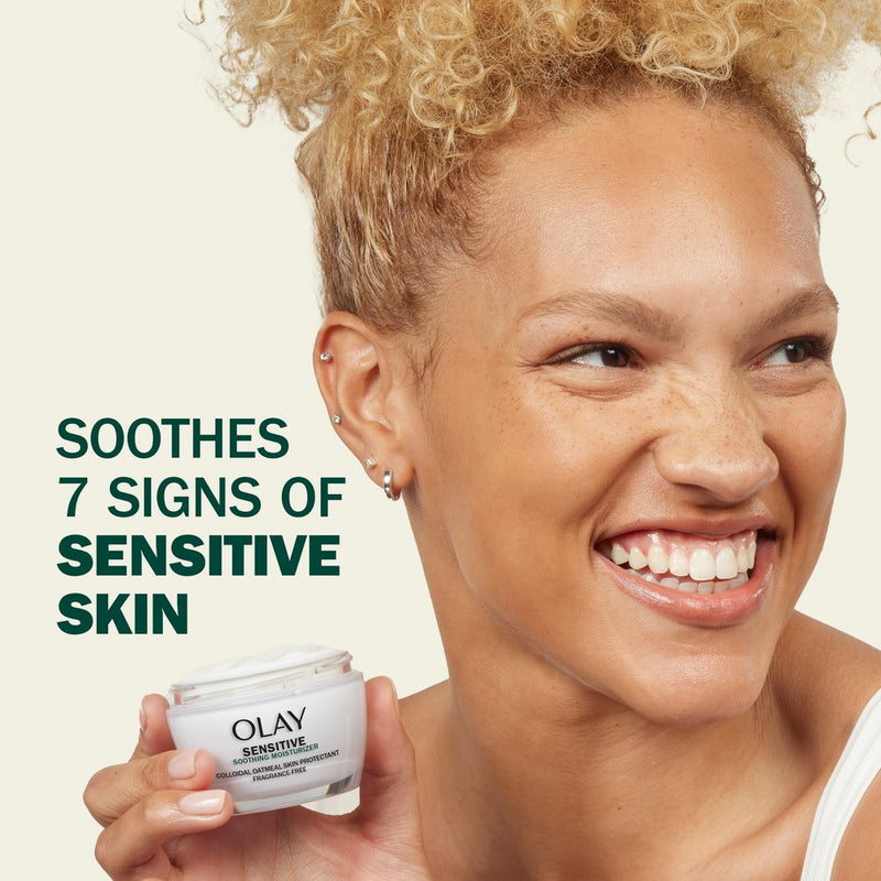 Olay Sensitive Face Moisturizer Cream with Colloidal Oatmeal - Fragrance Free - 1.7oz