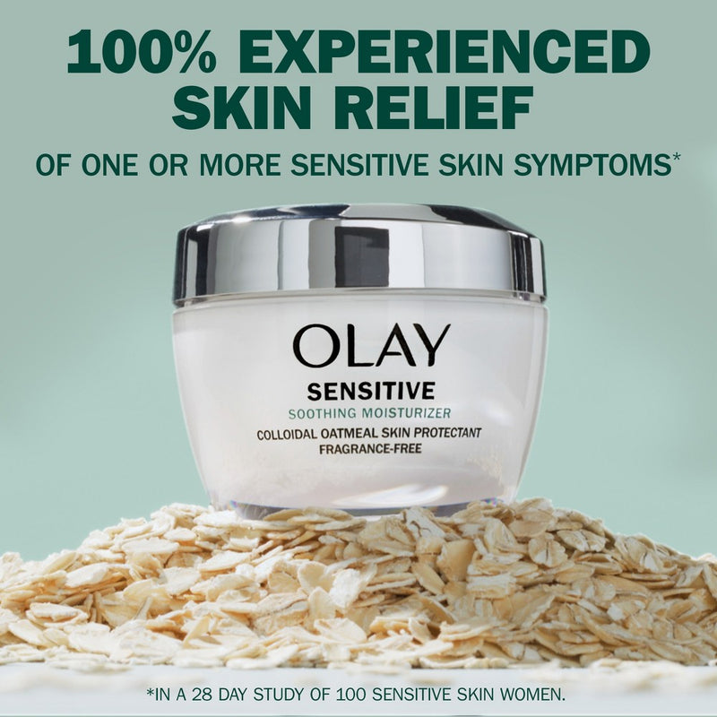 Olay Sensitive Face Moisturizer Cream with Colloidal Oatmeal - Fragrance Free - 1.7oz