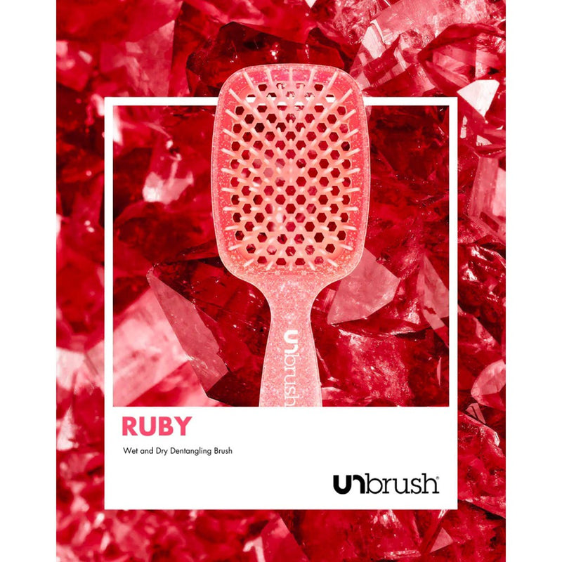 UNbrush Detangler Hair Brush - Glitter Ruby