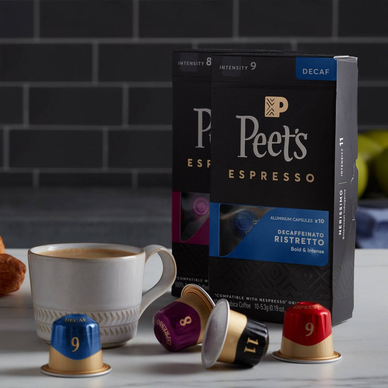 Peet's Coffee Ristretto Decaffeinato Espresso Roast Aluminum Capsules - 10ct *ADD 3 TO YOUR CART & 1 IS FREE!*