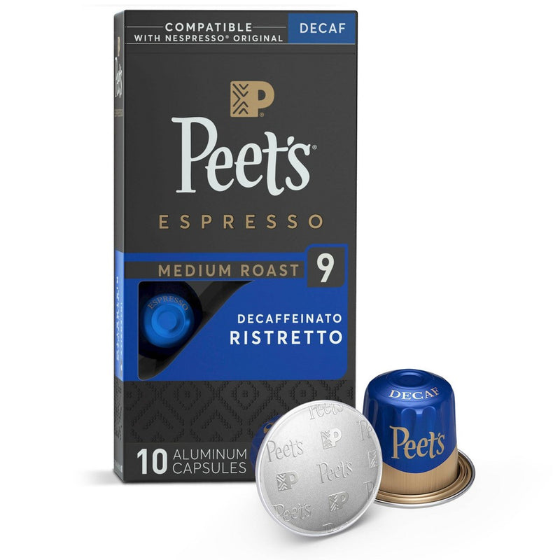 Peet's Coffee Ristretto Decaffeinato Espresso Roast Aluminum Capsules - 10ct *ADD 3 TO YOUR CART & 1 IS FREE!*