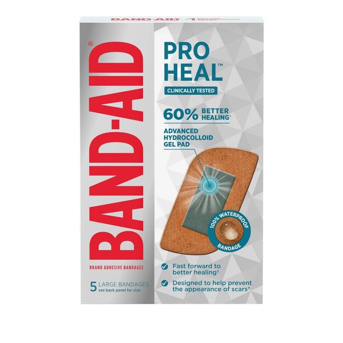 Band-Aid Brand Pro Heal Adhesive Bandages with Hydrocolloid Gel Pads - Large - 5 ct