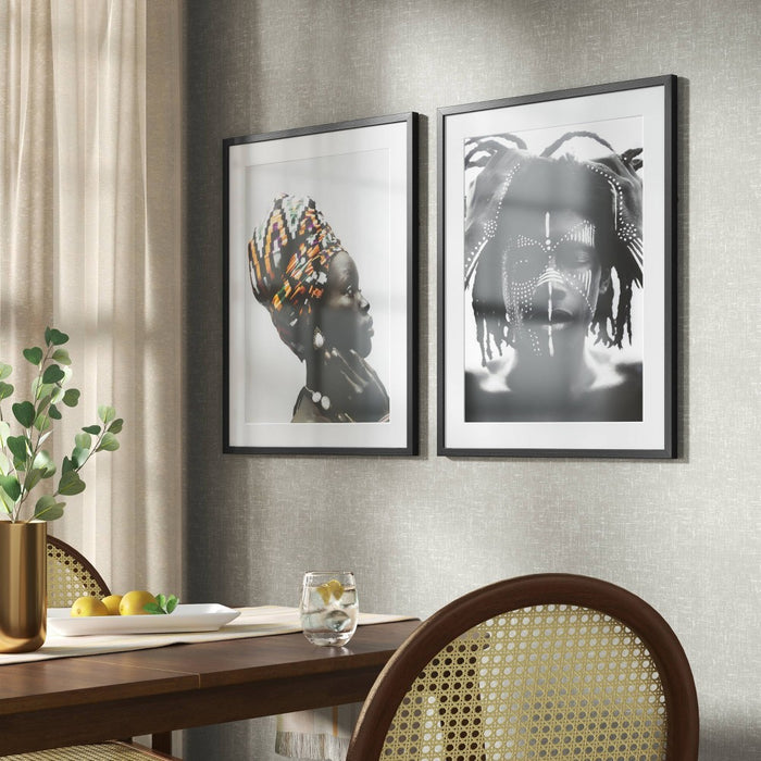 24" x 30" 2pc Cultural Framed Wall Posters - Threshold: Modern Art Lithograph, Black Frame (LOCAL PICKUP ONLY)
