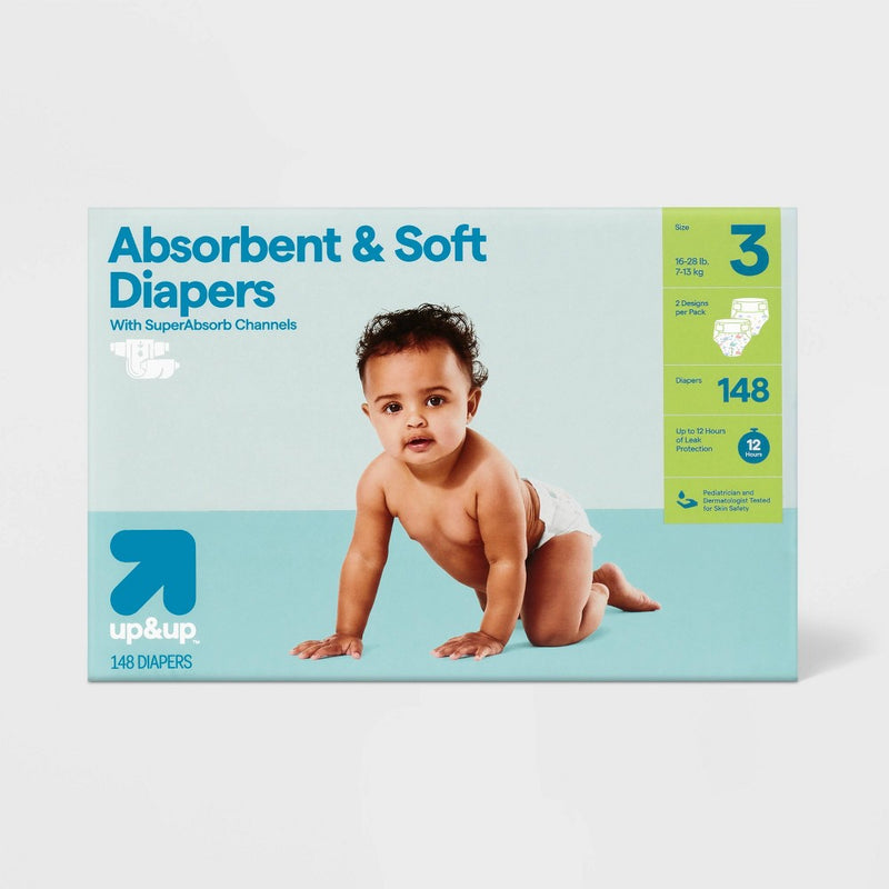 Disposable Diapers Giant Pack - Size 3 - 148ct - up&up (Color or Pattern May Vary)