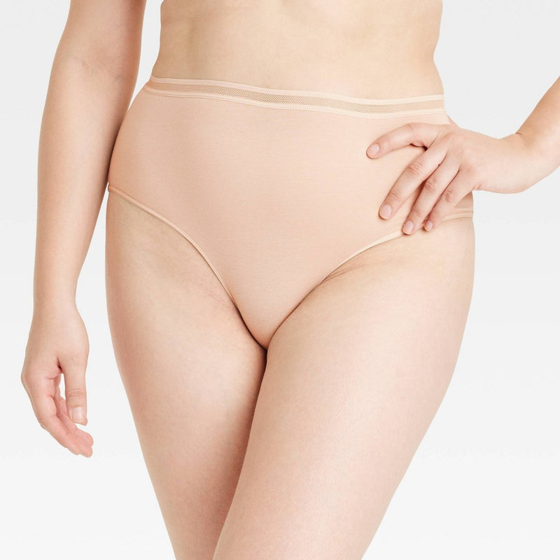 Women's 6pk Cotton Stretch Briefs - Auden Assorted Neutral M