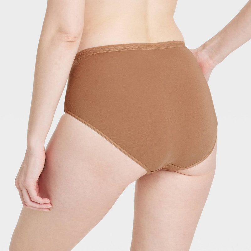 Women's 6pk Cotton Stretch Briefs - Auden Assorted Neutral M