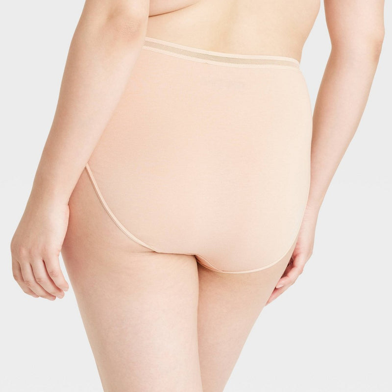Women's 6pk Cotton Stretch Briefs - Auden Assorted Neutral M