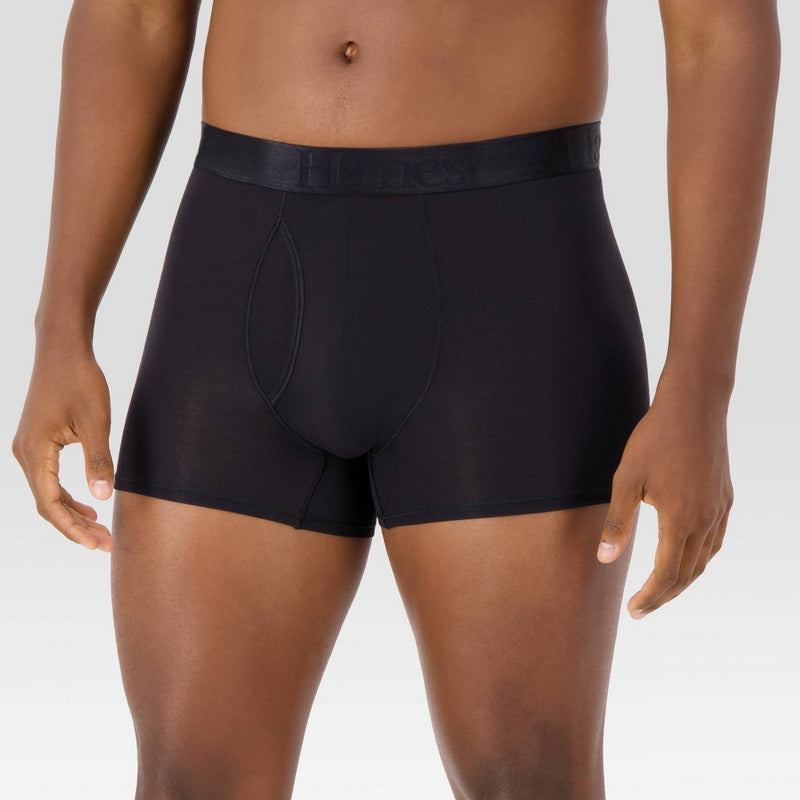 Hanes Originals Premium Men's SuperSoft Trunks 2pk - Purple/Black L