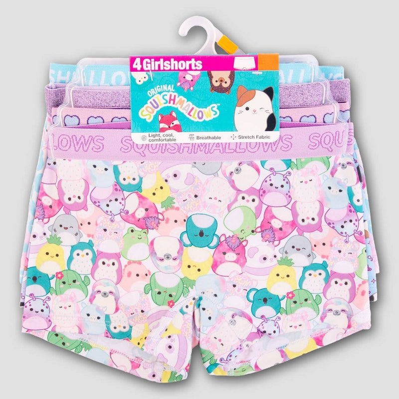 Girls' Squishmallows 4pk Boxer Briefs - 6