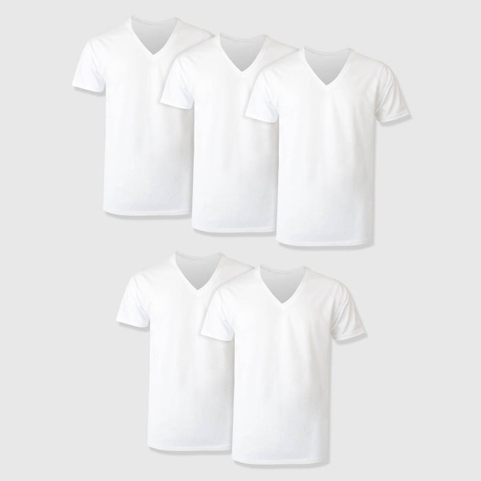 Hanes Premium Men's Short Sleeve V-Neck T-Shirt 5pk - White S