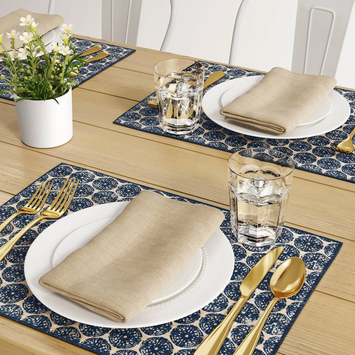 Cotton Medallion Print Placemat Blue - Threshold