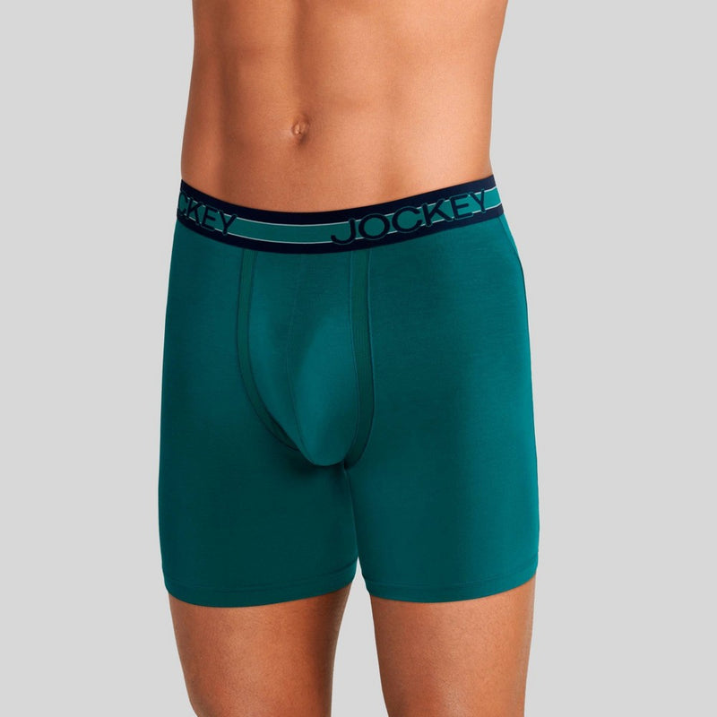 Jockey Generation Men's No Chafe Pouch Ultra Soft Stretch Boxer Briefs 3pk - Aqua Green/Aqua Blue/Navy Blue S