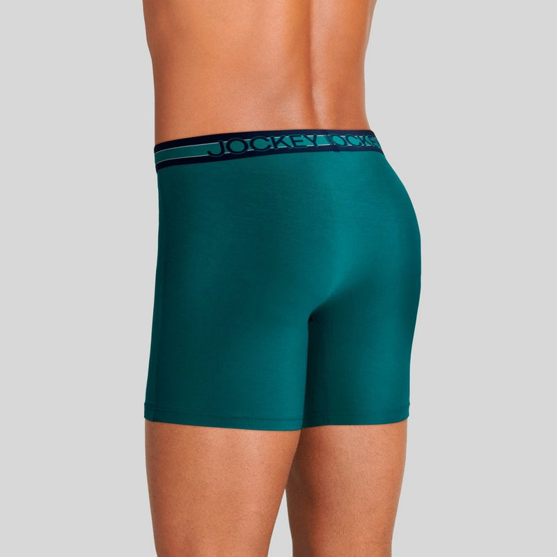 Jockey Generation Men's No Chafe Pouch Ultra Soft Stretch Boxer Briefs 3pk - Aqua Green/Aqua Blue/Navy Blue S