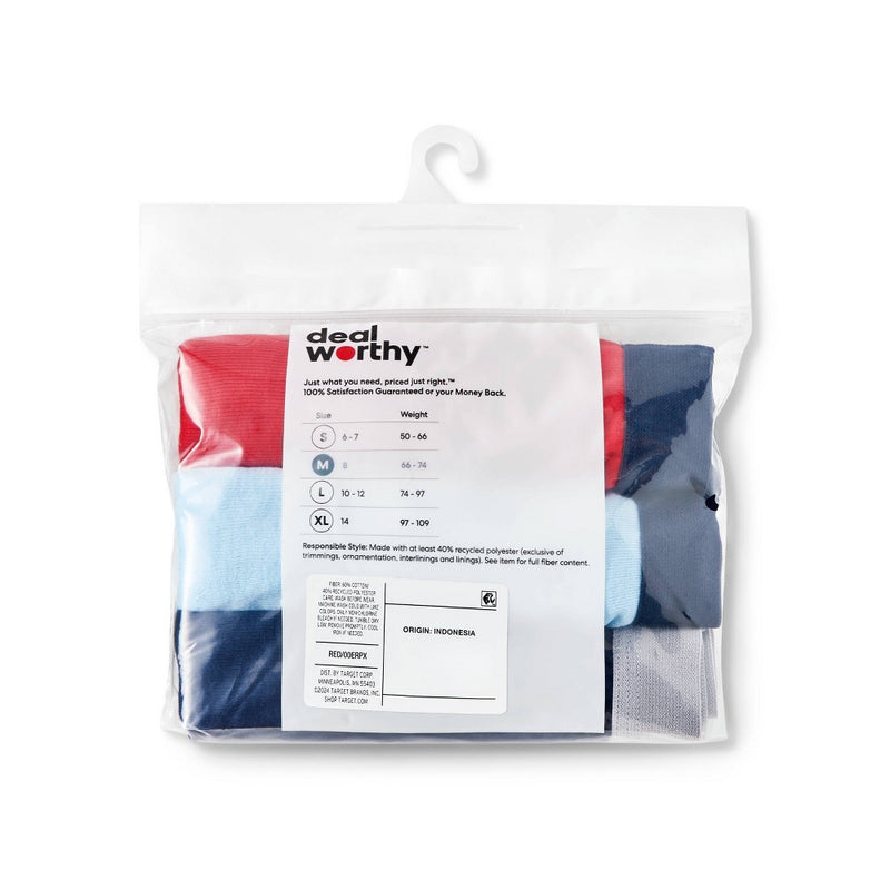 Boys' 3pk Boxer Briefs - Dealworthy Red/Blue/Navy Blue XL