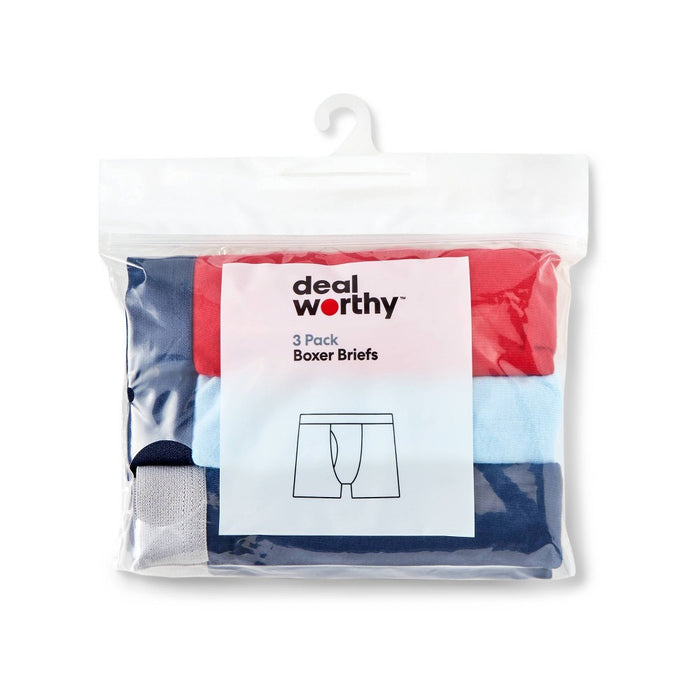 Boys' 3pk Boxer Briefs - Dealworthy Red/Blue/Navy Blue XL