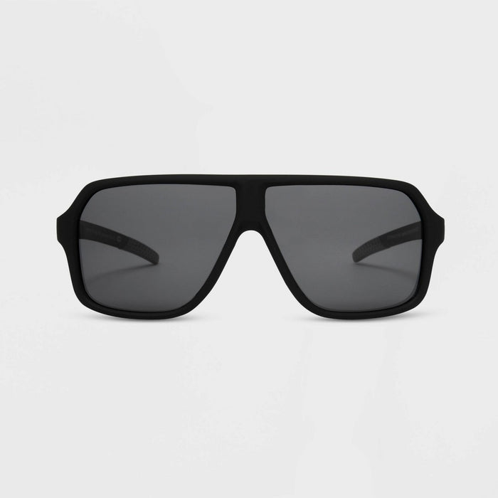 Women's Rubberized Plastic Aviator Sunglasses with Polarized Lenses - All In Motion Black