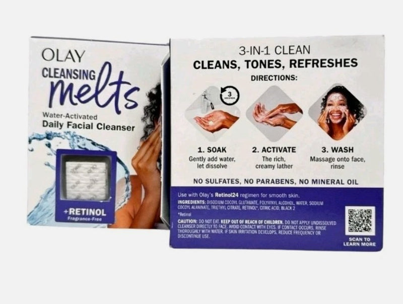 2 PACK!!!!! Olay Face Cleansing Melts with Retinol - 32ct