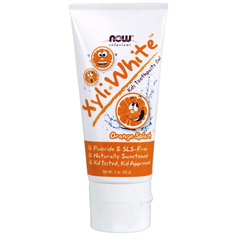 NOW Solutions, Xyliwhite™ Toothpaste Gel For Kids, Orange Splash Flavor, Kid Approved! 3-Ounce, Packaging May Vary