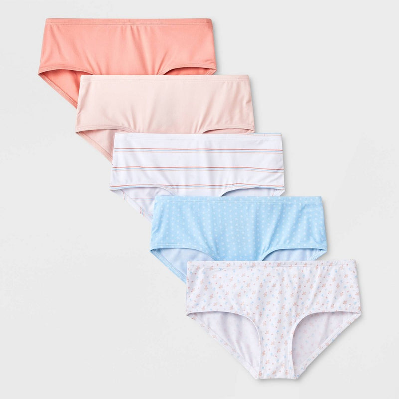 Girls' 5pk 'Floral' Hipster - art class Pink M