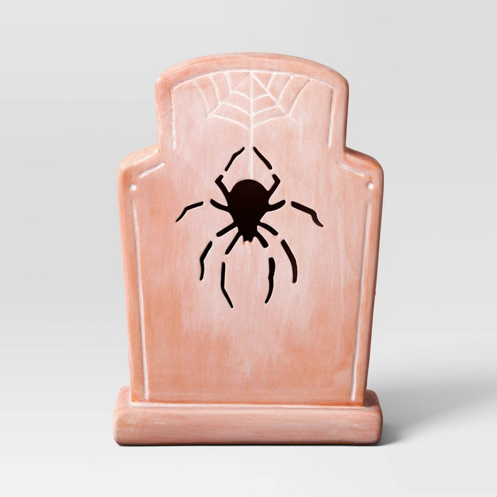 Halloween Terracotta Tombstone Spider - Hyde & EEK! Boutique: No Assembly, Decor
